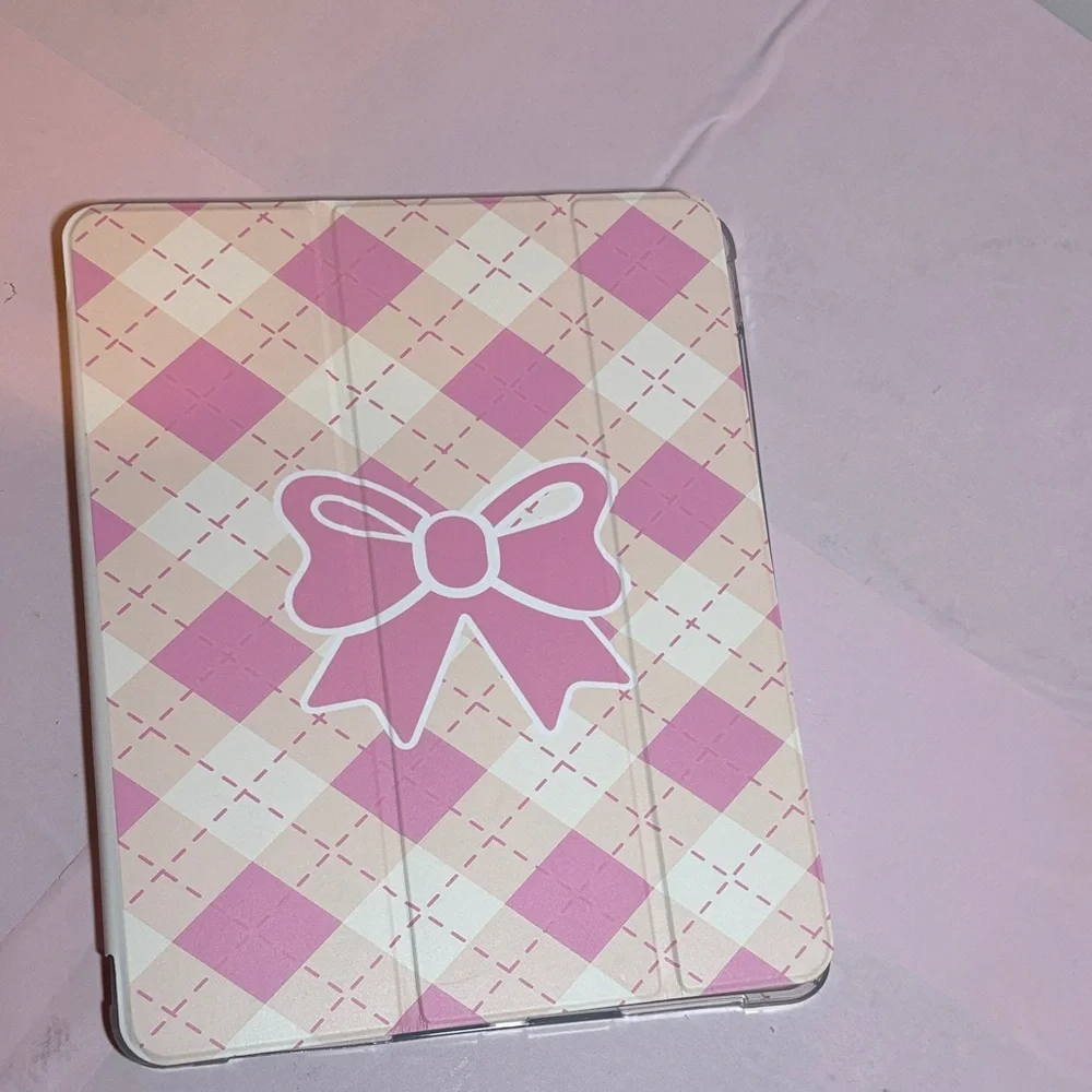 New Era Pink and Cream Tablet Cover with Bow